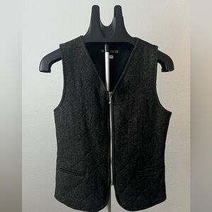 New Frontier Charcoal Wool Quilted Vest Size S